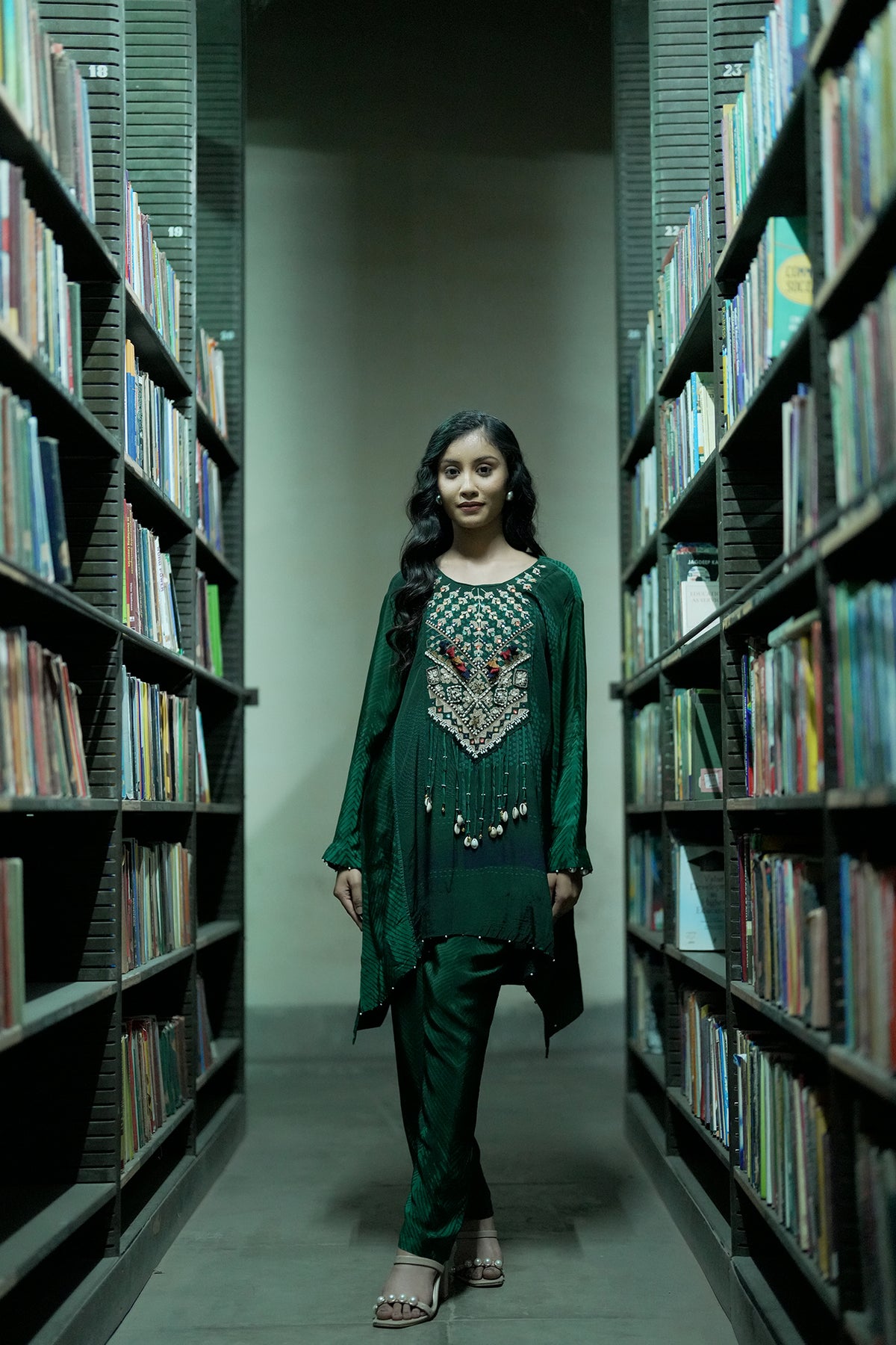Forest Green Handcrafted Embroidered Co-Ord Set