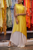 Yellow Hand-Embellished Layered Dress