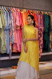 Yellow Hand-Embellished Layered Dress